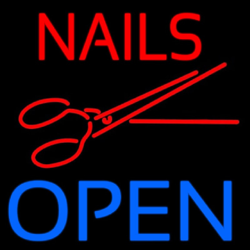 Nails Open With Scissors Neonreclame