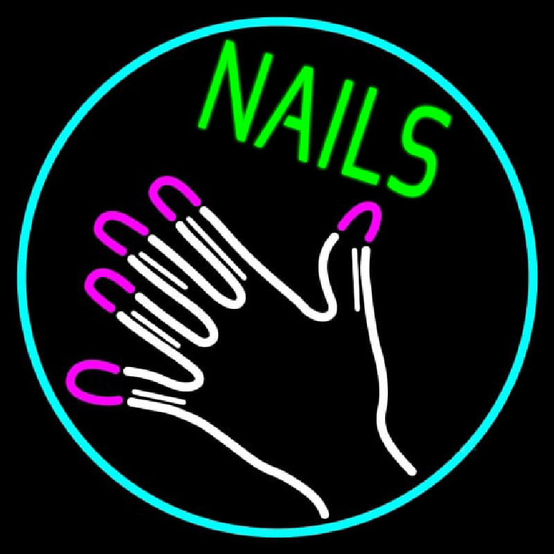 Nails With Hand Logo Neonreclame