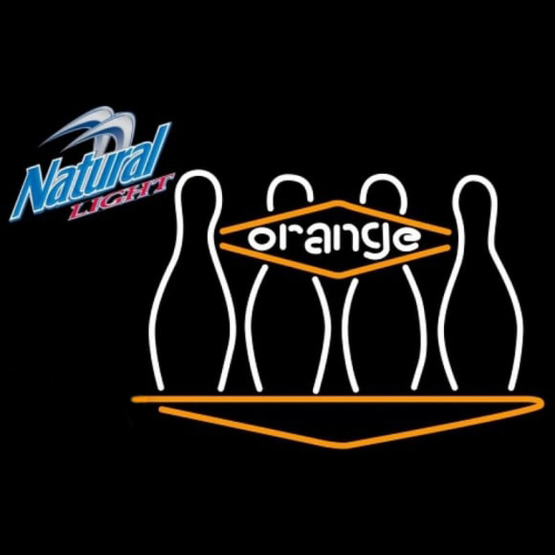 Natural Light Bowling Orange Beer Sign Neonreclame