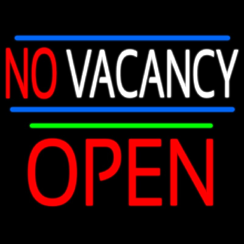 No Vacancy Block Red Open Green Line Neonreclame