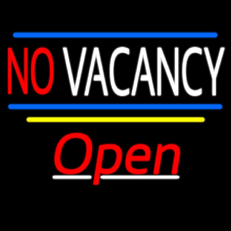 No Vacancy Open Yellow Line Neonreclame