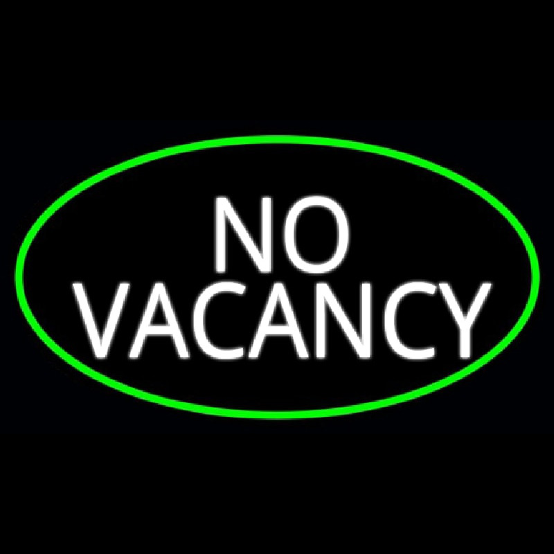 No Vacancy Oval Green Border Neonreclame