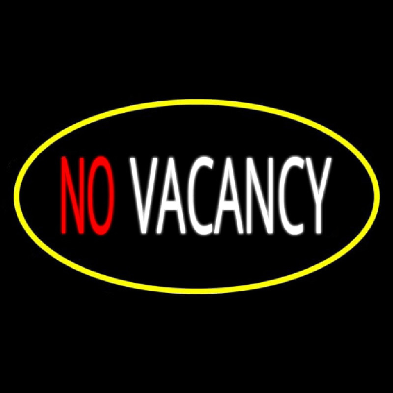 No Vacancy Oval Yellow Neonreclame