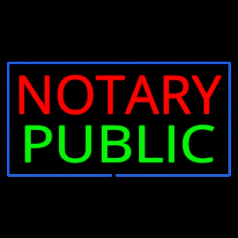 Notary Public Blue Border Neonreclame