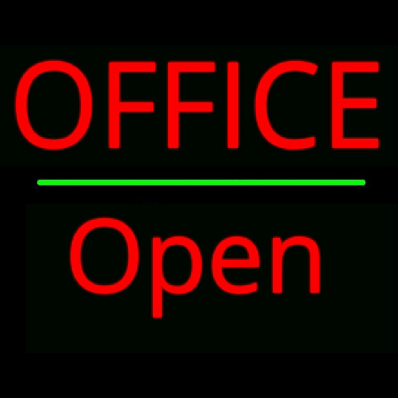 Office Open Green Line Neonreclame