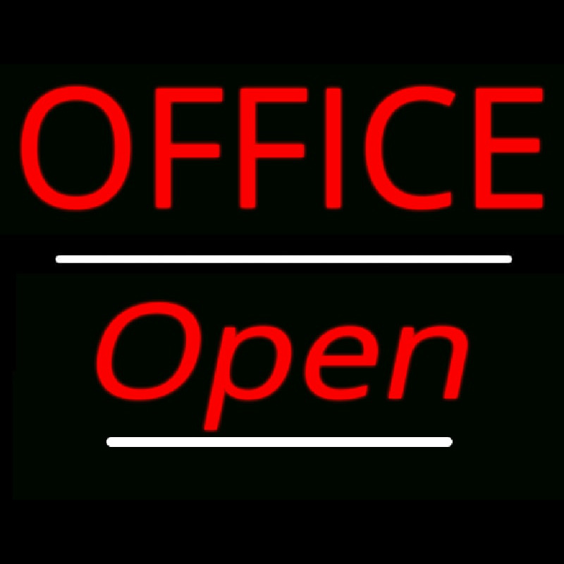 Office Open White Line Neonreclame