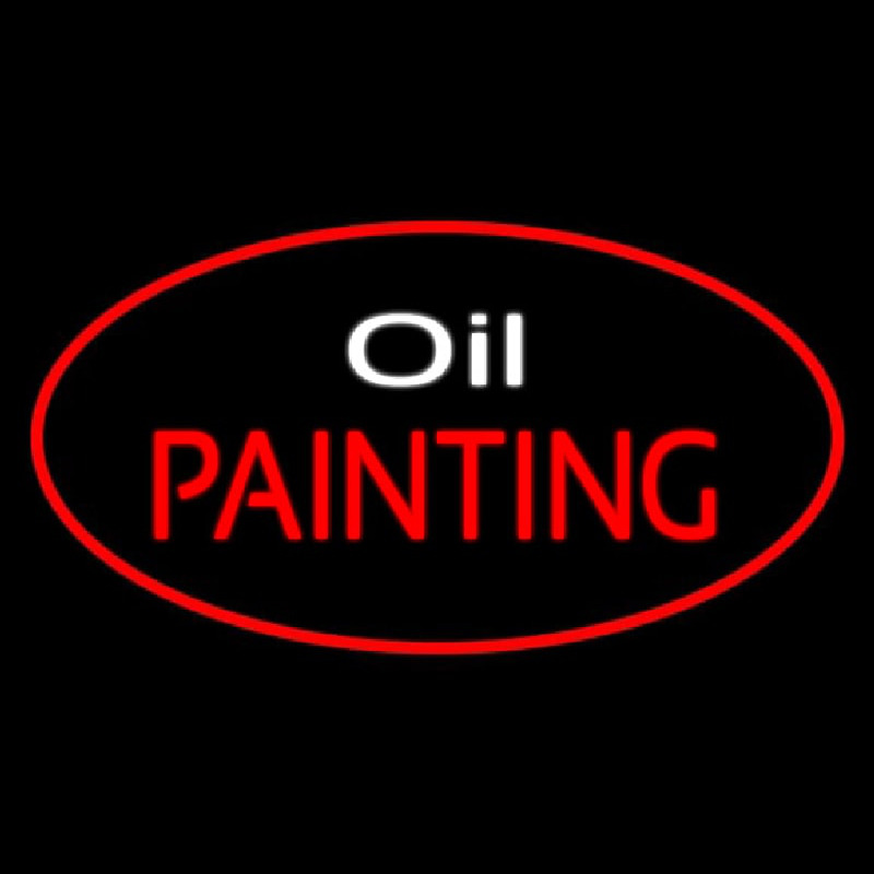 Oil Painting Red Oval Neonreclame