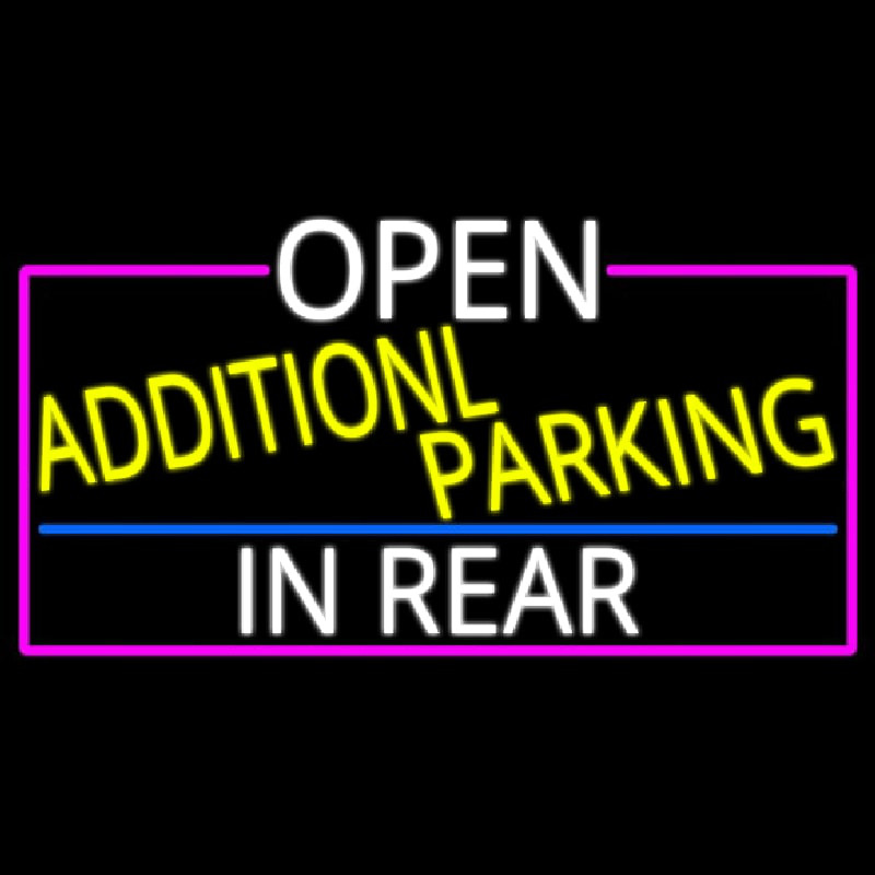 Open Additional Parking In Rear With Pink Border Neonreclame