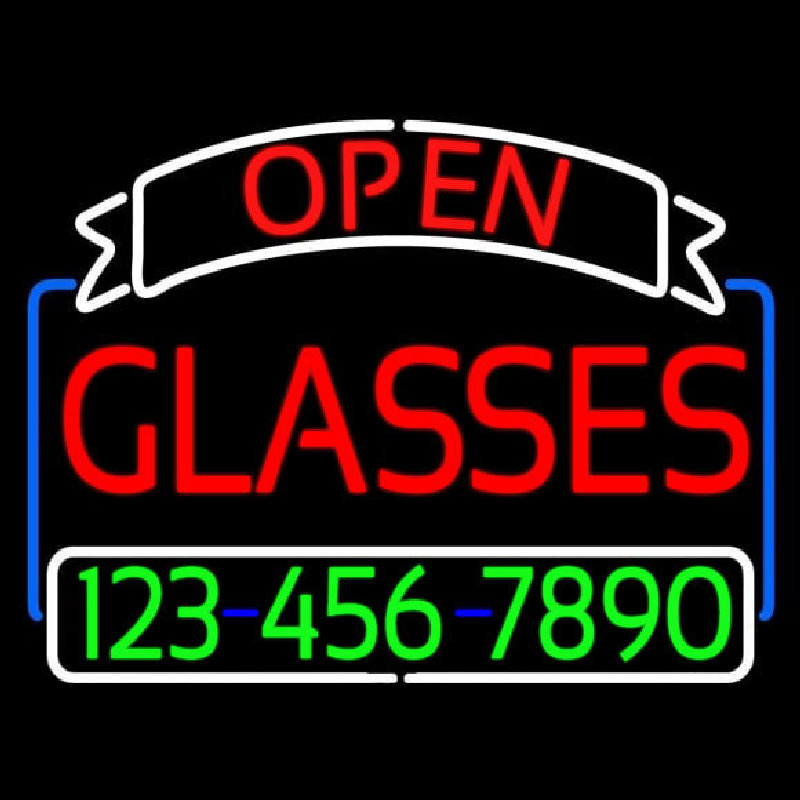 Open Glasses With Number Neonreclame