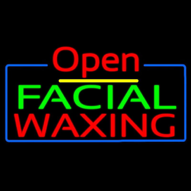 Open Green Red Facial Wa ing Blue Border Neonreclame