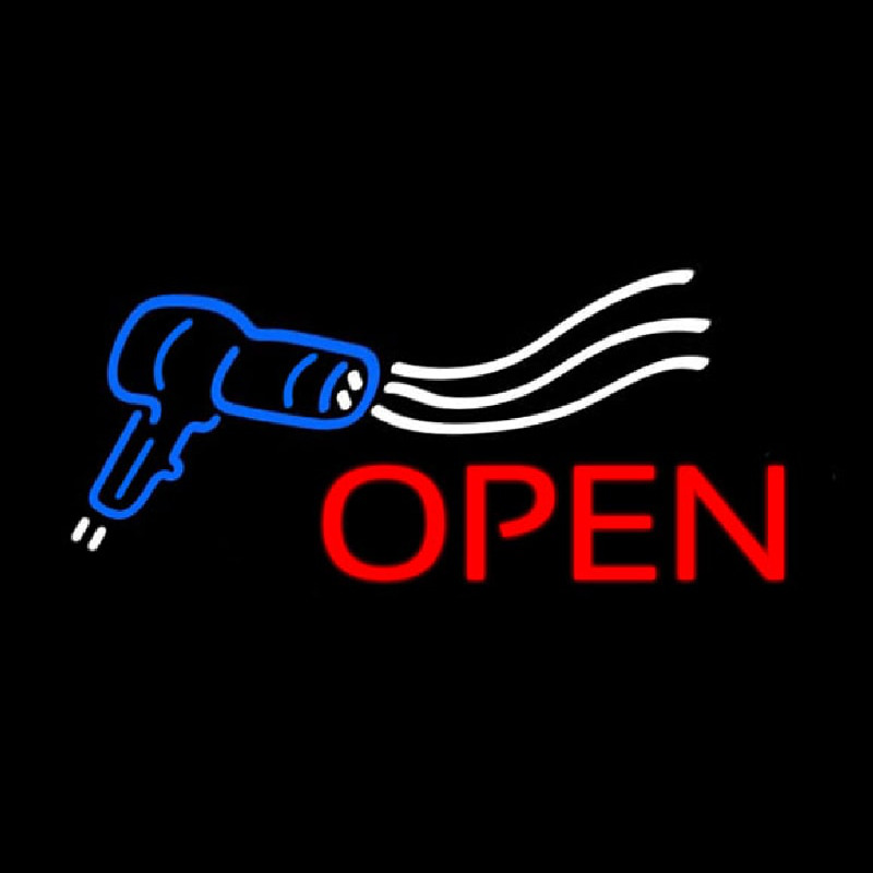 Open Hair Dryer Logo Neonreclame