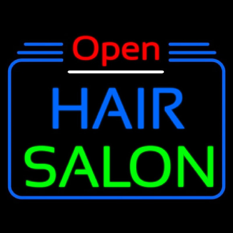 Open Hair Salon Neonreclame