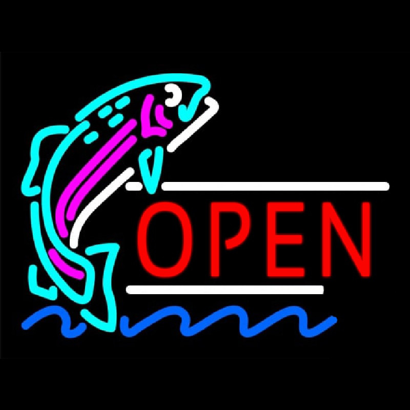 Open Jumping Fish Neonreclame