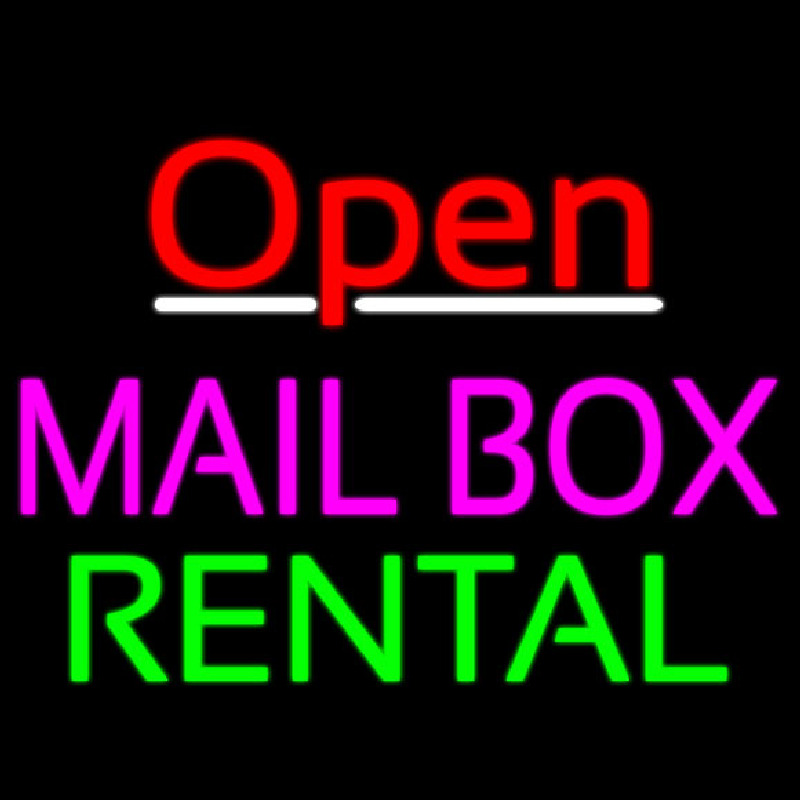 Open Mailbo  Rental Neonreclame