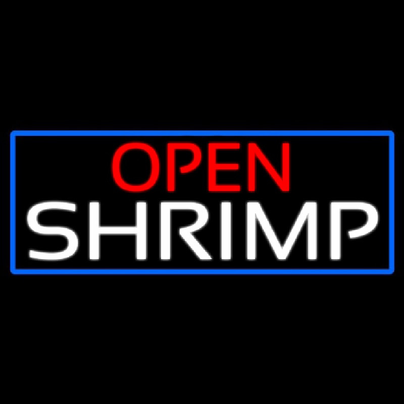 Open Shrimp With Blue Border Neonreclame