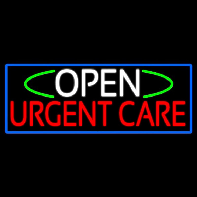 Open Urgent Care With Blue Border Neonreclame