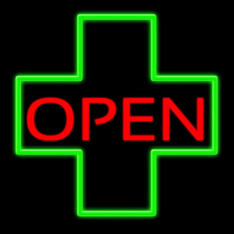 Open With Cross Logo Neonreclame