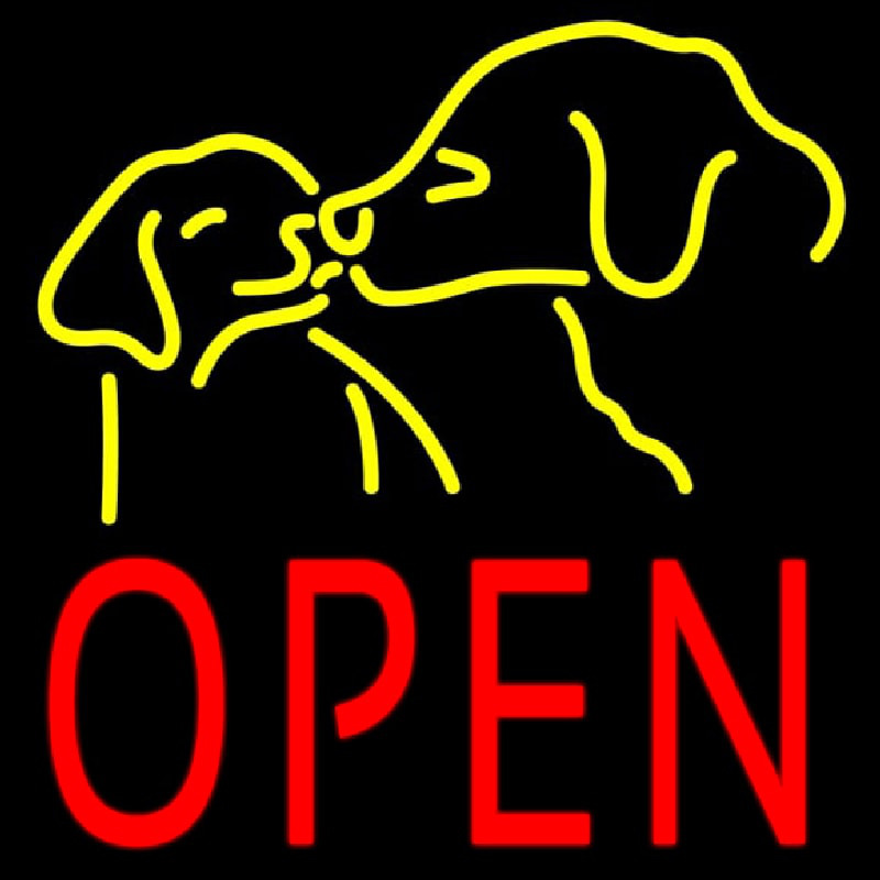 Open With Dogs Neonreclame