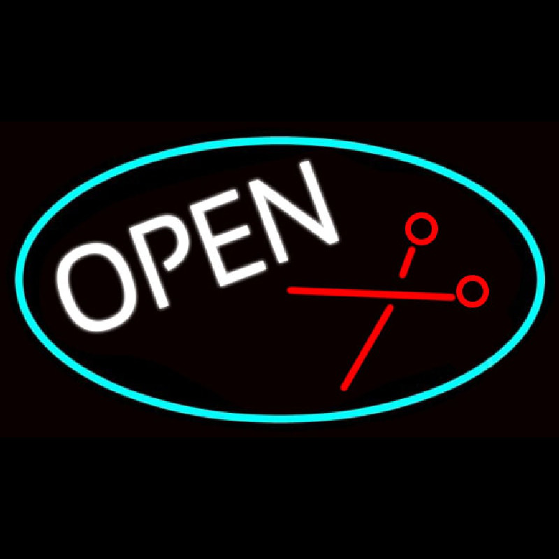 Open With Scissor Logo Neonreclame