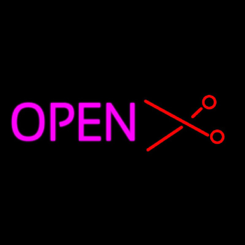 Open With Scissor Logo Neonreclame