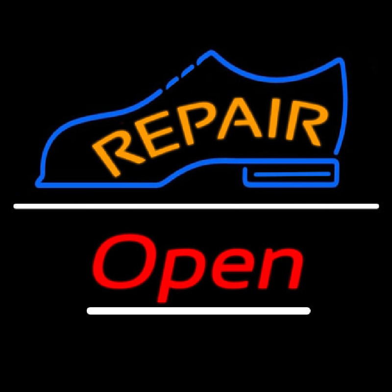 Orange Repair Shoe Logo Open Neonreclame