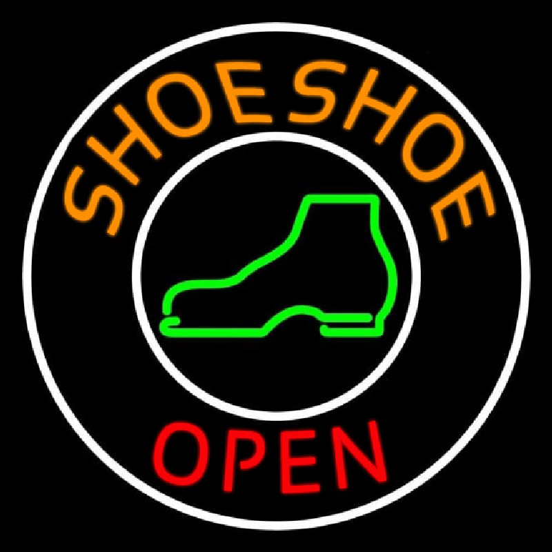 Orange Shoe Shop Open Neonreclame