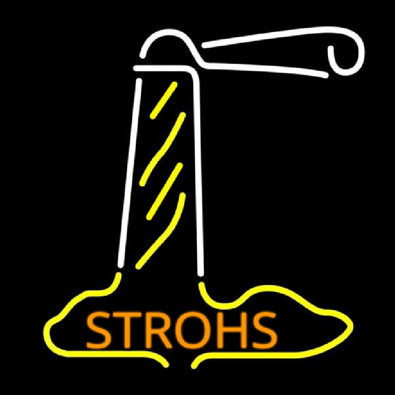 Orange Strohs Lighthouse Beer Sign Neonreclame