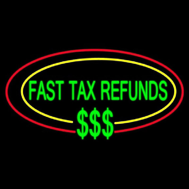 Oval Fast Ta  Refunds Neonreclame