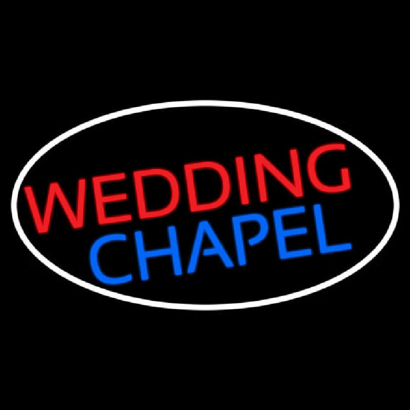 Oval Wedding Chapel Block Neonreclame