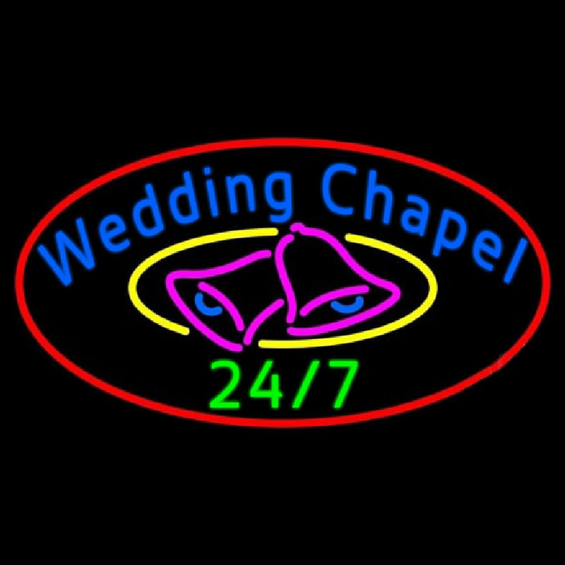 Oval Wedding Chapel With Bell Neonreclame