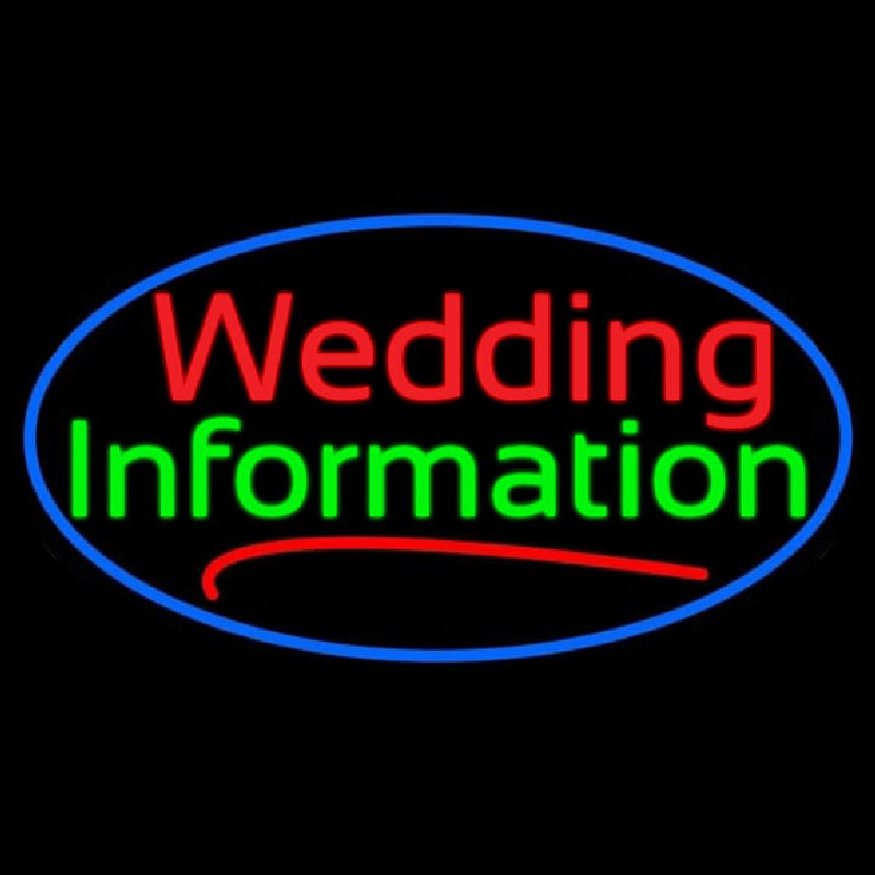 Oval Wedding Information Neonreclame