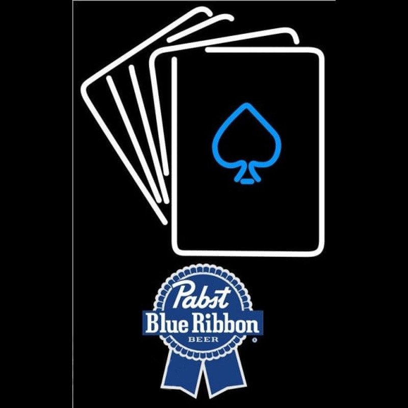 Pabst Blue Ribbon Cards Beer Sign Neonreclame