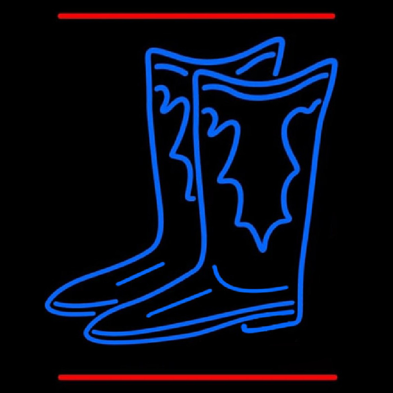 Pair Of Boots Logo With Line Neonreclame