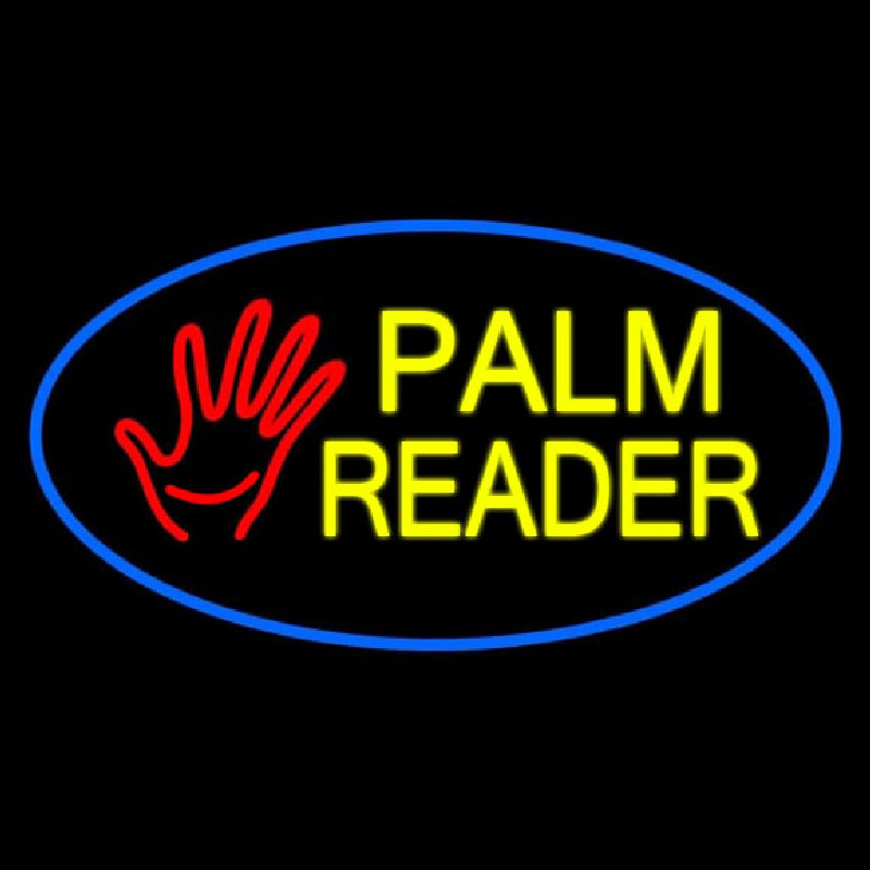 Palm Reader Logo Blue Oval Neonreclame