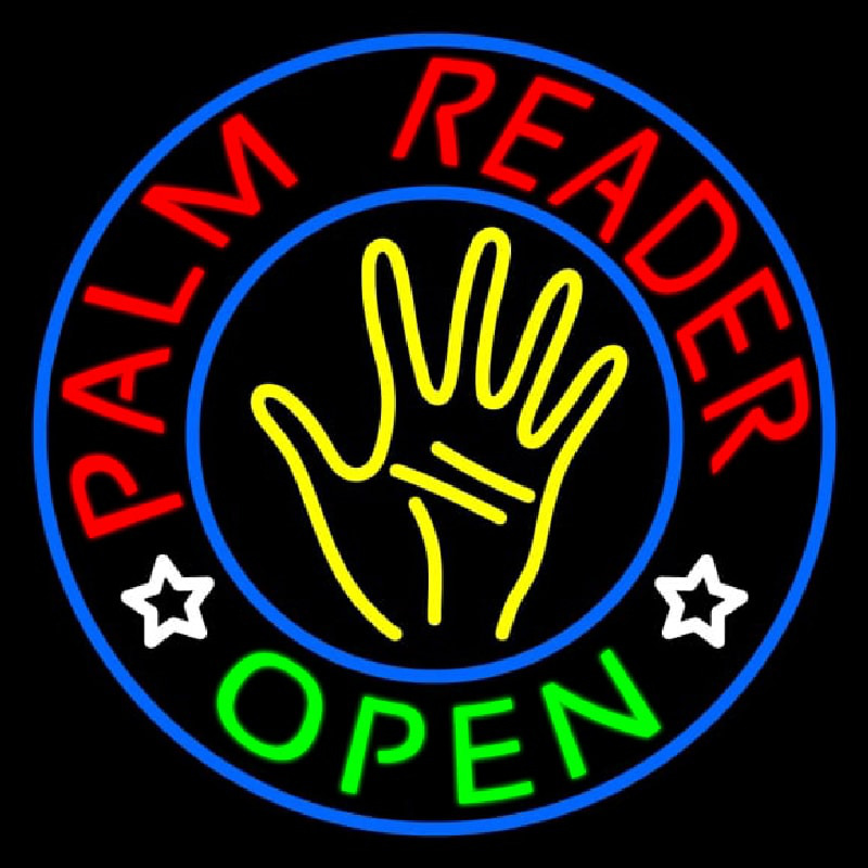 Palm Reader Open Circle Neonreclame