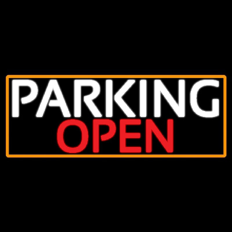 Parking Open With Orange Border Neonreclame