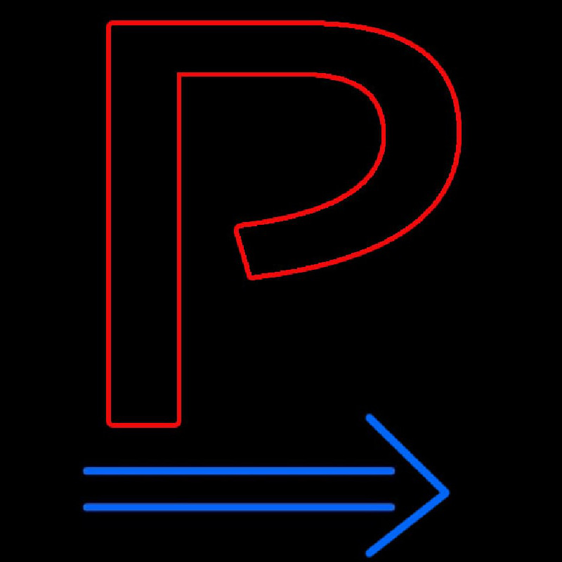 Parking P With Arrow Neonreclame