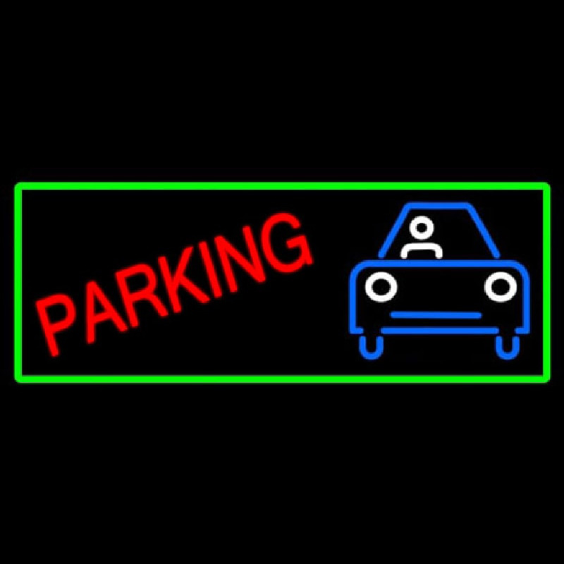 Parking With Car Neonreclame