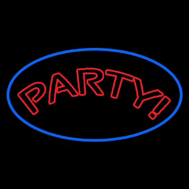 Party Oval Blue Neonreclame