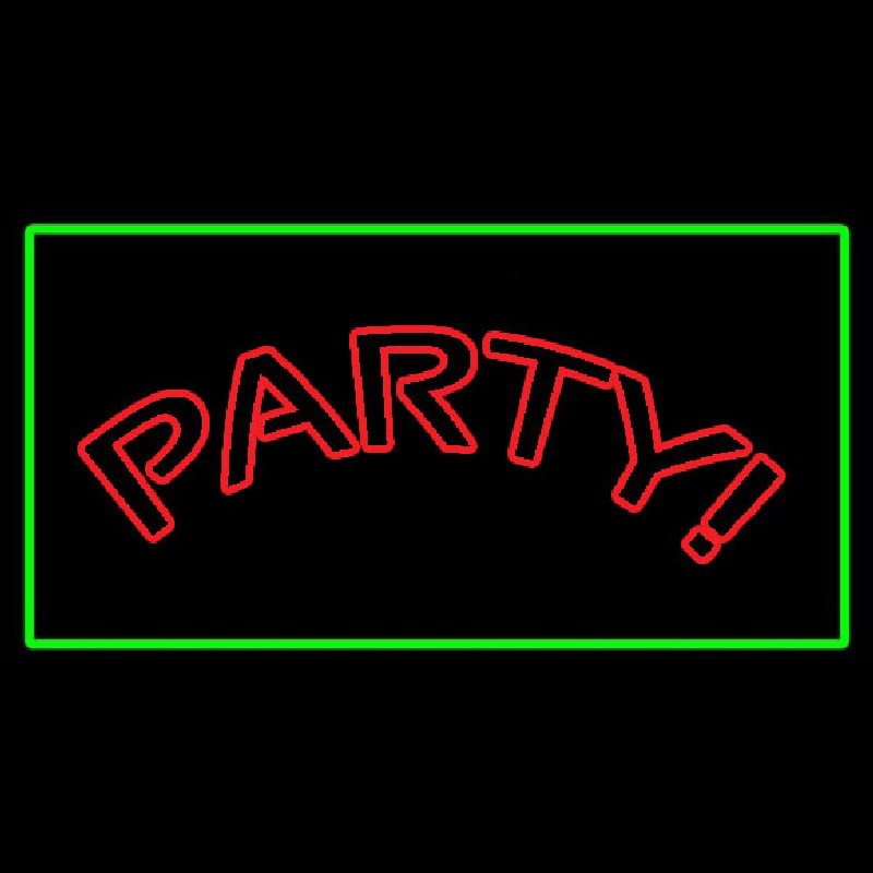 Party Rectangle Green Neonreclame