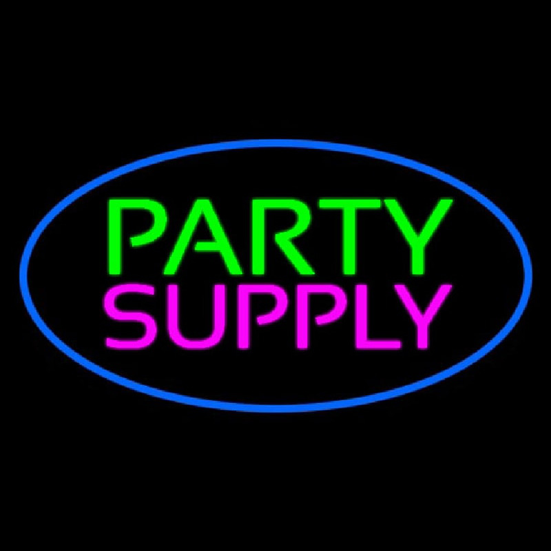 Party Supply Blue Oval Neonreclame