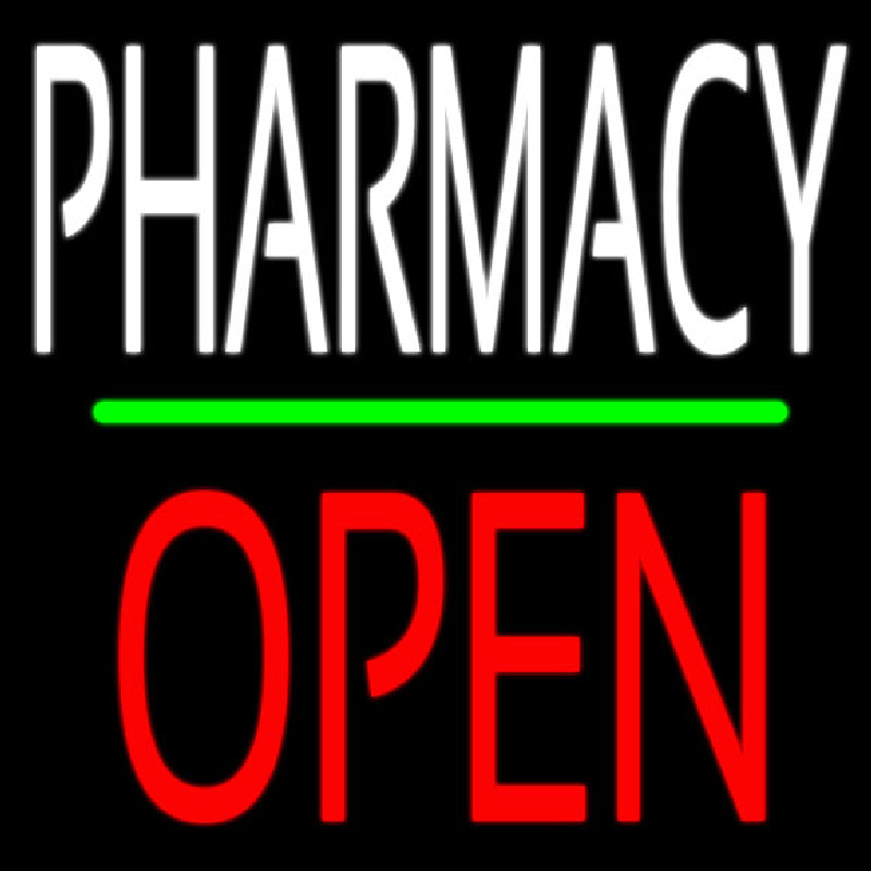 Pharmacy Block Open Green Line Neonreclame