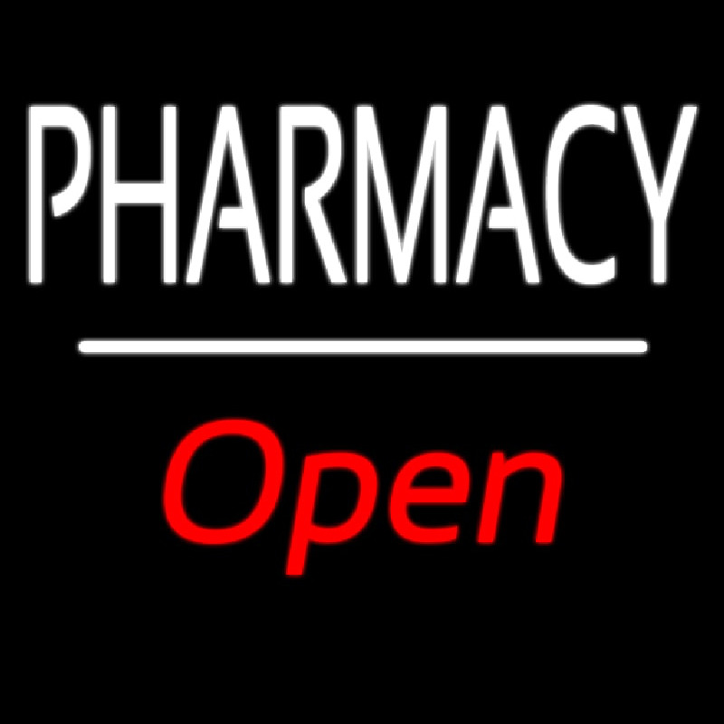 Pharmacy Open White Line Neonreclame