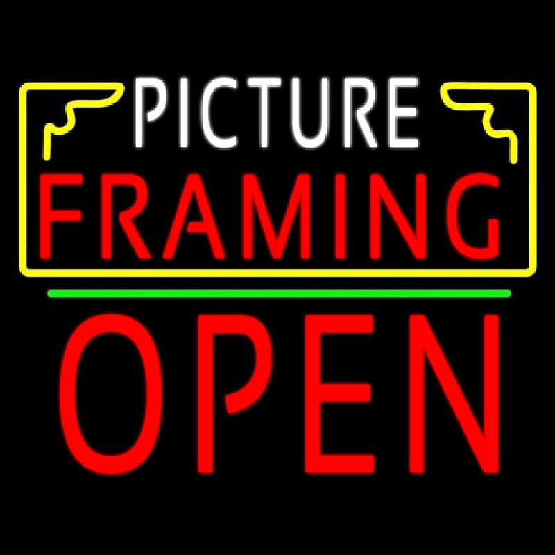 Picture Framing With Frame Open 1 Logo Neonreclame