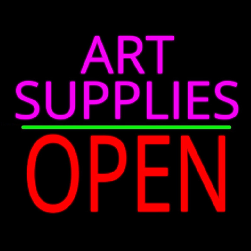 Pink Art Supplies Block With Open 2 Neonreclame