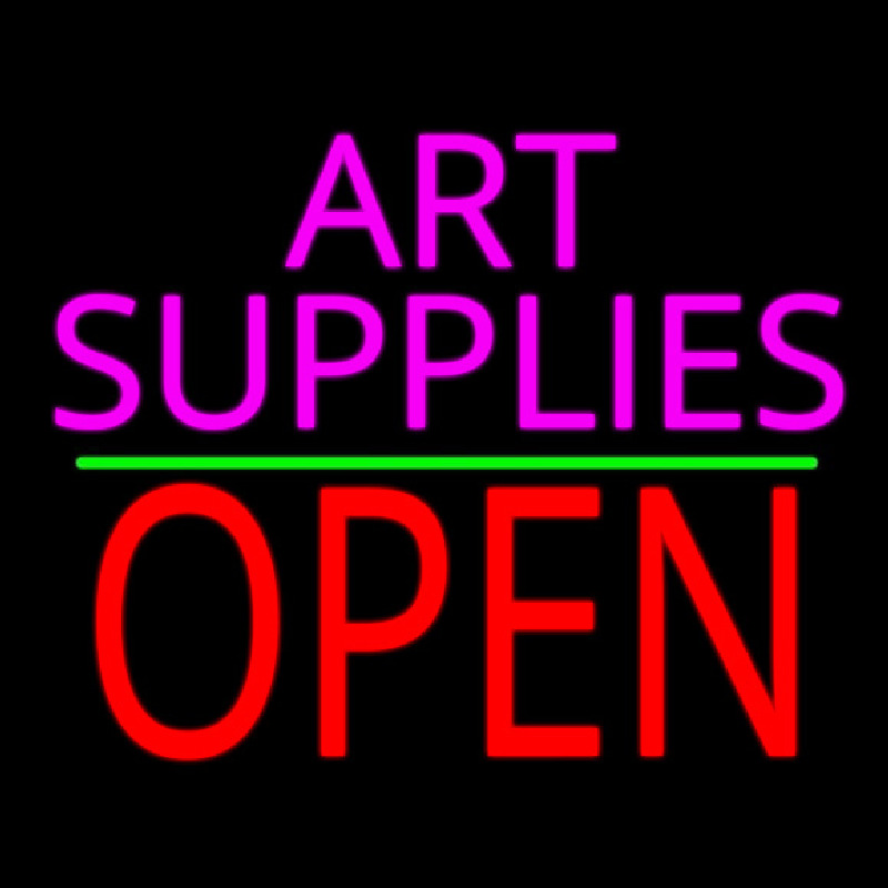 Pink Art Supplies Block With Open 3 Neonreclame