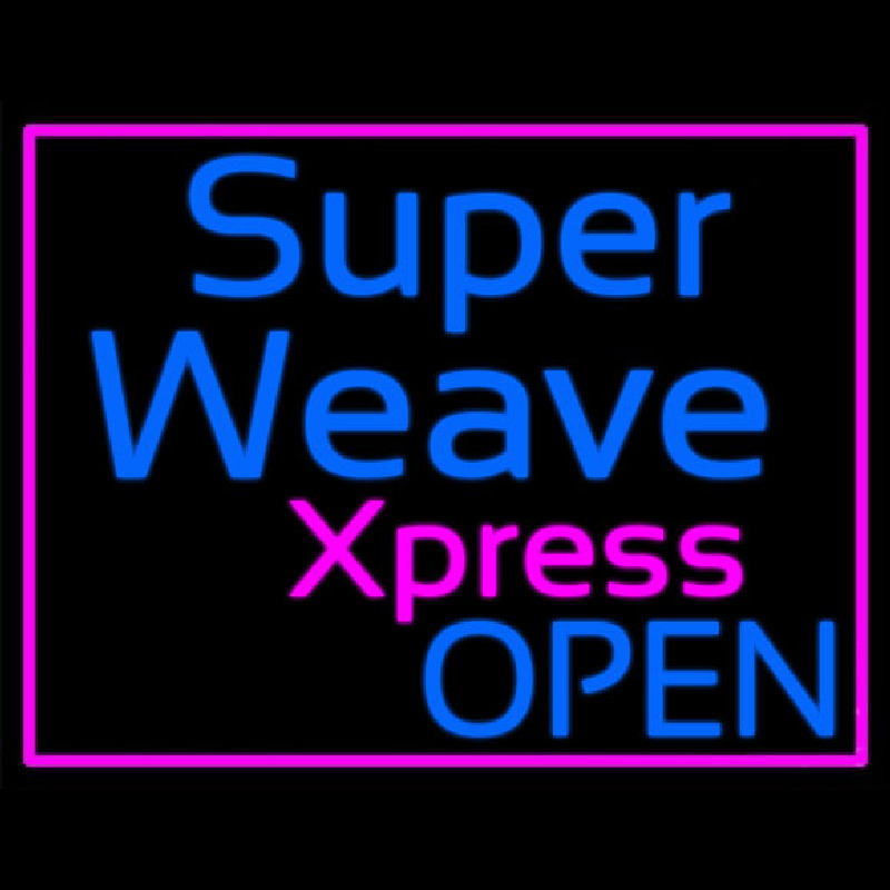 Pink Border Super Weave Xpress Open Neonreclame