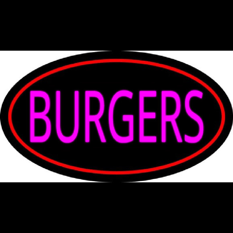 Pink Burgers Oval Red Neonreclame