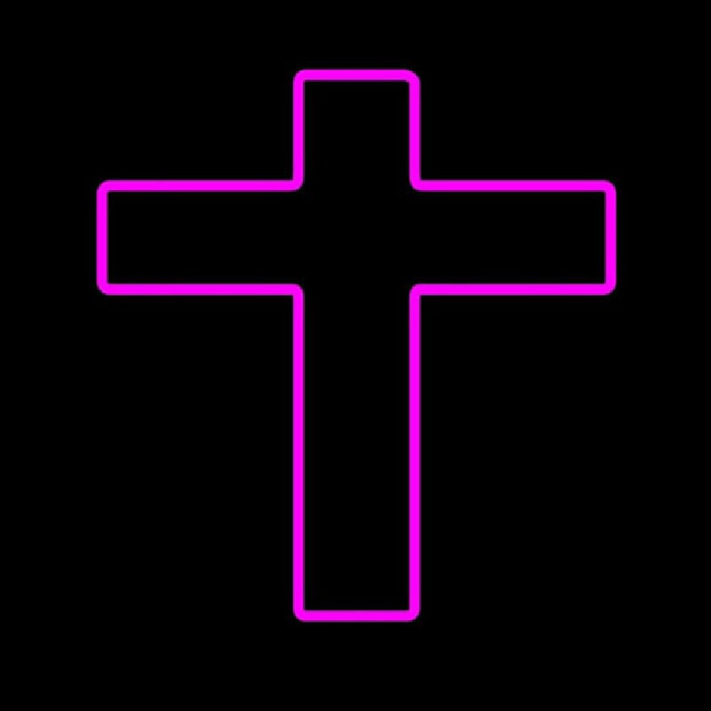 Pink Christian Cross Neonreclame