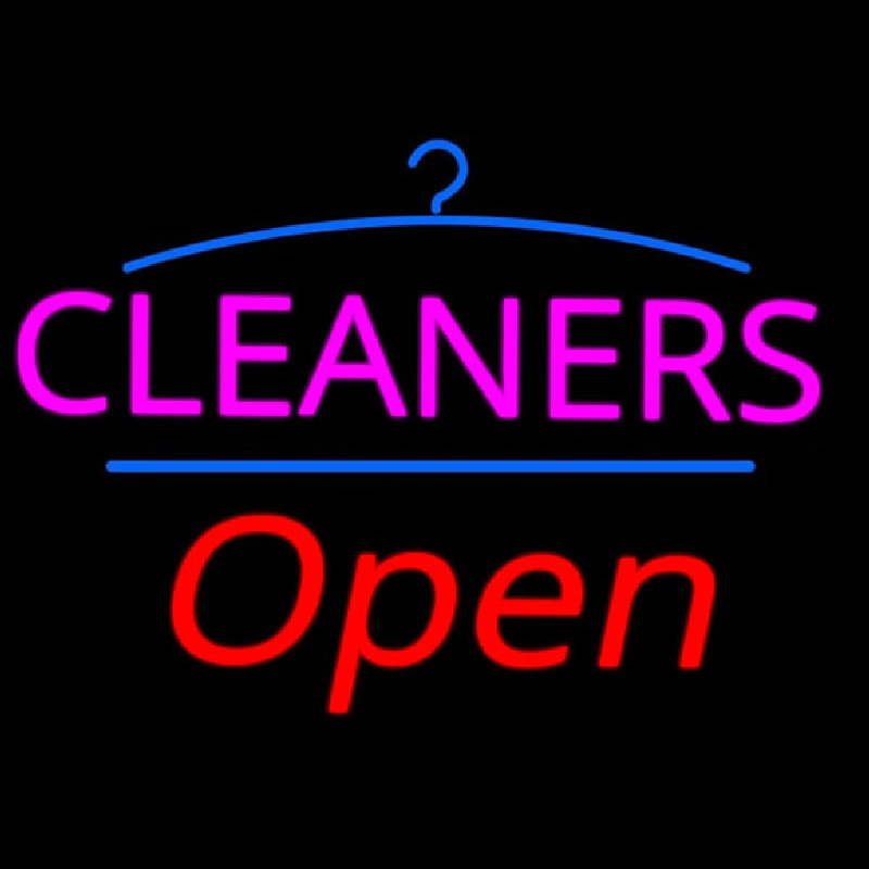 Pink Cleaners Logo Open Neonreclame